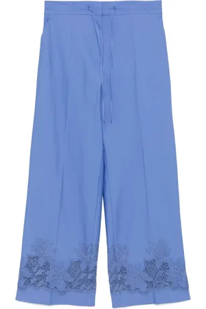 P.A.R.O.S.H. Floral-embroidery trousers