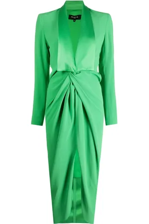 Paule Ka Draped satin midi dress