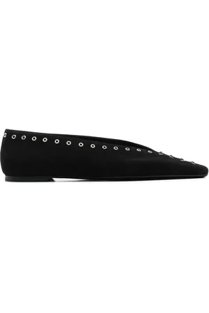Totême Suede lace-up ballerina shoes
