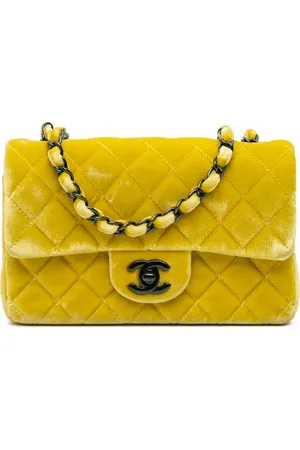 CHANEL 2014-2015 Mini Rectangular Classic Velvet Single Flap crossbody bag