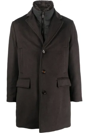 MOORER Single-breasted notched coat