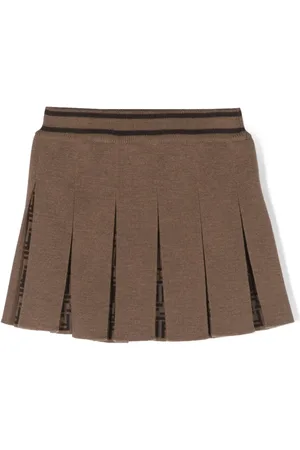 Fendi FF monogram-print pleated skirt