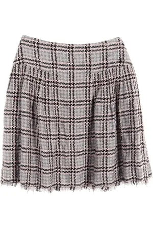 CHANEL 1986-1988 checked tweed mini skirt