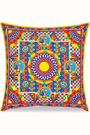 Dolce & Gabbana Medium Carretto-print canvas cushion