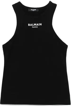 Balmain Rubberised-logo tank top