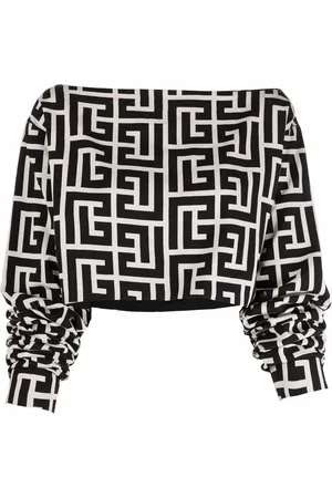 Balmain Monogram print blouse