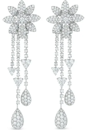 REWIND VINTAGE AFFAIRS 18kt gold floral diamond earrings