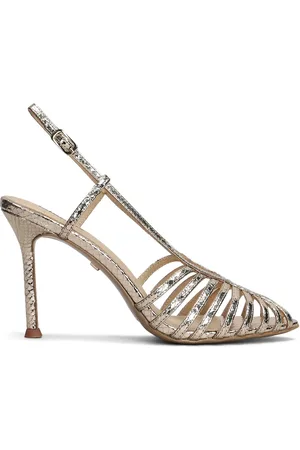 Lola Cruz Metallic slingback sandals