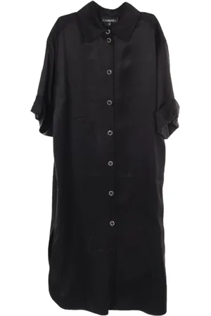CHANEL 1986-1988 silk shirt dress