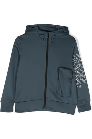 Karl Lagerfeld Raised-logo zip-up hoodie