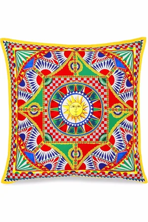 Dolce & Gabbana Medium Carretto-print square canvas cushion