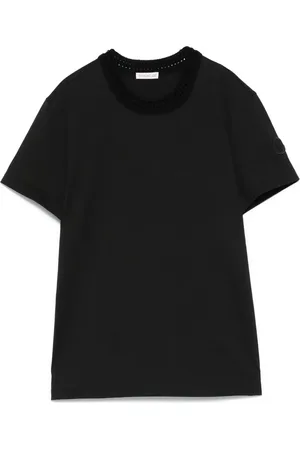 Moncler Crochet-accent cotton T-shirt