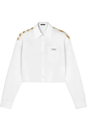 VERSACE Chain Stripes cropped shirt