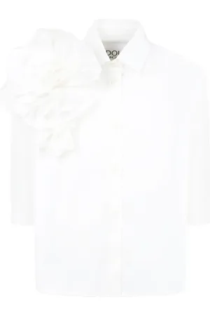 DOUUOD KIDS Floral-appliqué shirt