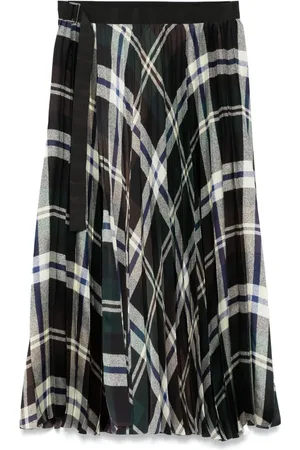SACAI Checked midi skirt