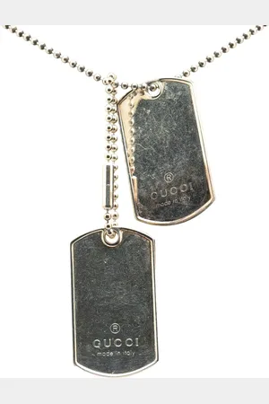 Gucci 2000-2024 Sterling Double Dog Tag Pendant Necklace costume necklace
