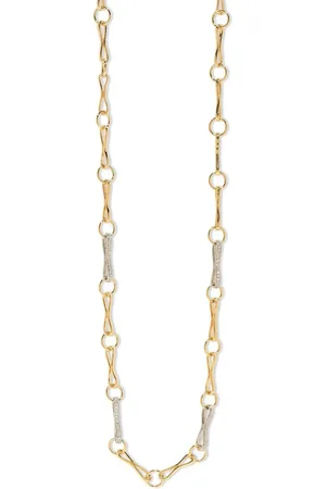Azlee 18kt large Circle-Link diamond chain necklace