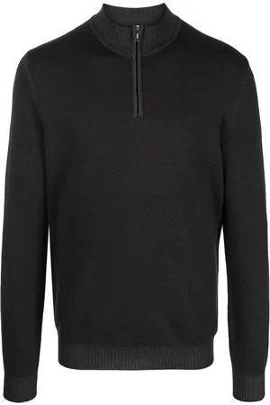 FEDELI High-neck half-zip jumper