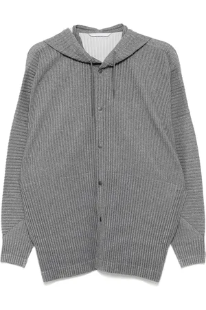Issey Miyake Pleated hooded jacket