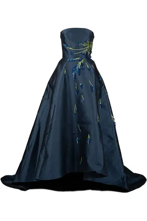 MONIQUE LHUILLIER Floral-embroidered gown