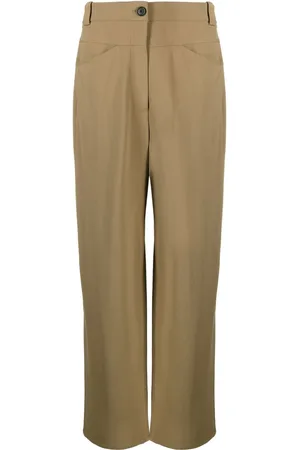 Khaite High-waisted straight leg trousers