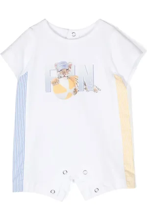 Lapin House Side-stripes stretch-cotton bodysuit