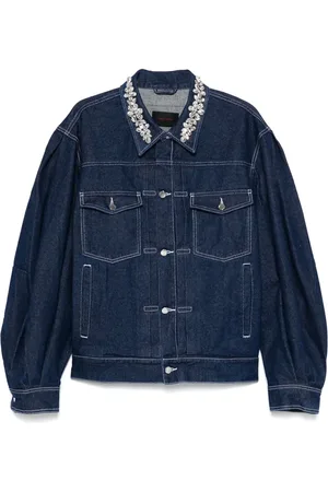 Simone Rocha Crystal-embellished denim jacket