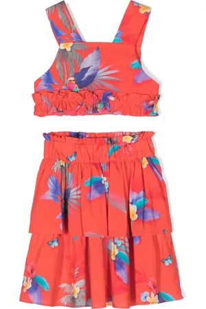 Lapin House Floral-print tiered skirt (set of two)