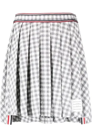 Thom Browne Gingham-check pleated miniskirt