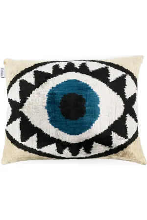 Les-Ottomans Jacquard silk velvet cushion