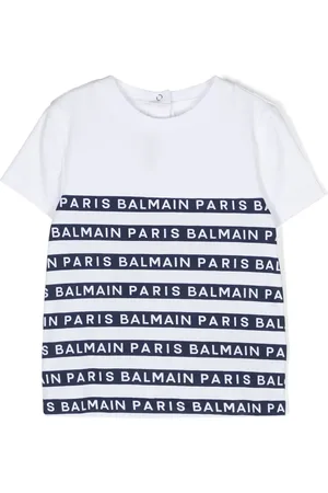 Balmain Logo-stripes cotton T-shirt