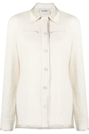 Nanushka Satin-collar long-sleeved shirt