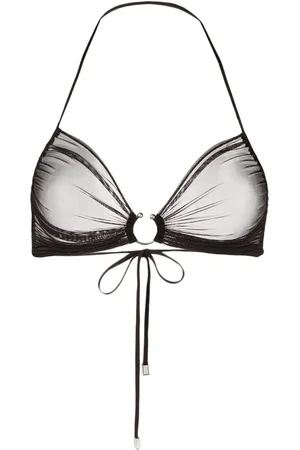 Zhilyova Icon gathered-tulle halterneck bra
