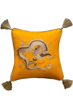 Les-Ottomans Dragon embroidered cushion (50cm x 50cm)