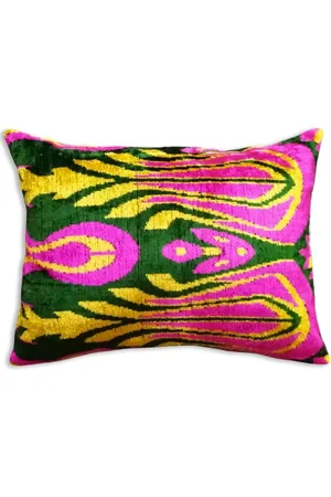 Les-Ottomans Jacquard velvet cushion
