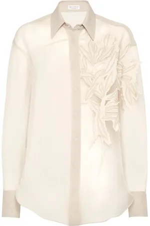 Brunello Cucinelli Flora-appliqu?? shirt