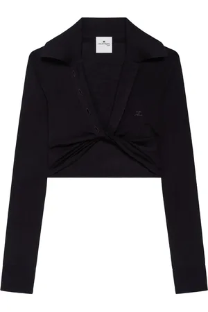 Courrèges Twist-detail cropped polo jumper