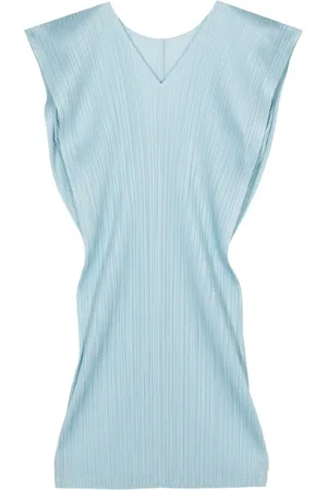 PLEATS PLEASE ISSEY MIYAKE V-neck plissé midi dress