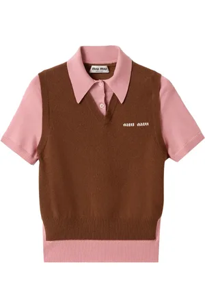 Miu Miu Logo-intarsia polo top