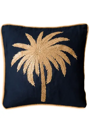 Les-Ottomans Palms embroidered cushion