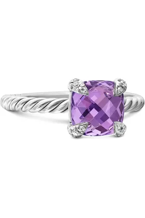 David Yurman Sterling silver Chatelaine amethyst and diamond ring (8mm)