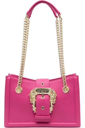 VERSACE Logo-engraved buckle shoulder bag