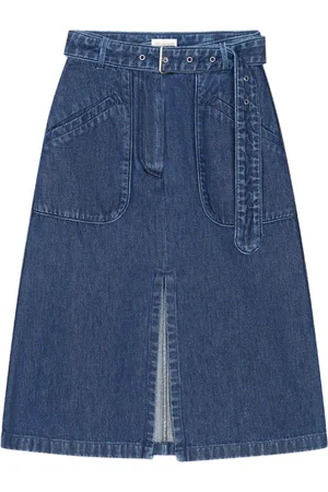 DRIES VAN NOTEN Belted denim skirt