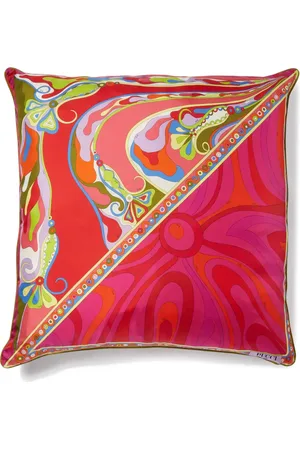 Puccini Patchwork-print silk cushion
