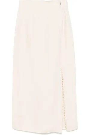 ALYSI Linen midi skirt