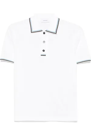 Salvatore Ferragamo Knitted-trim polo top