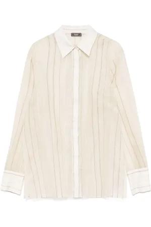 PESERICO SIGN Striped organza shirt