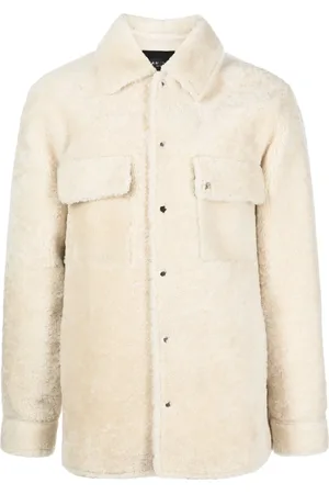 AMIRI Logo-print shearling jacket