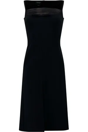 Giambattista Valli Tulle-detail crepe midi dress