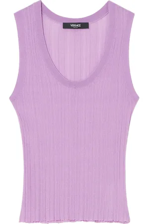 VERSACE Ribbed-knit tank top